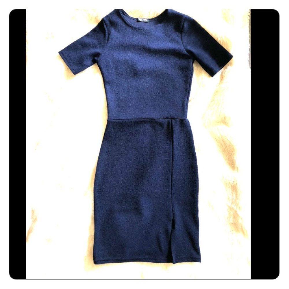 NASTY GAL blue bodycon dress size 4